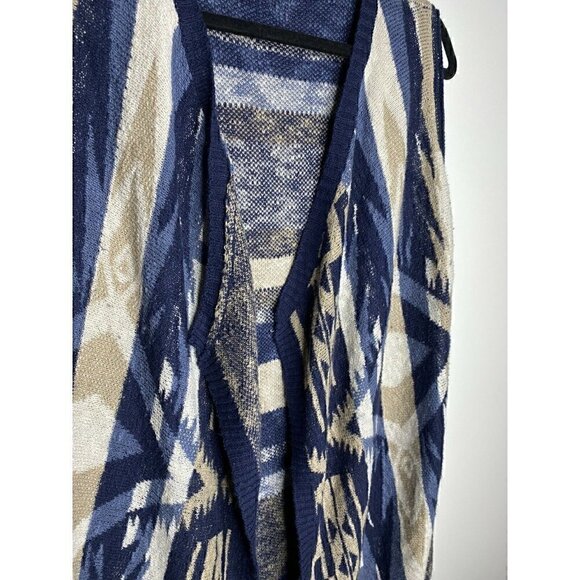 Democracy Cardigan Size M Women's Aztec Sleeveless Open Front Soft Multicolor - Picture 5 of 6